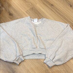 Aritzia Heather chrome cropped mega crewneck size 3(L)